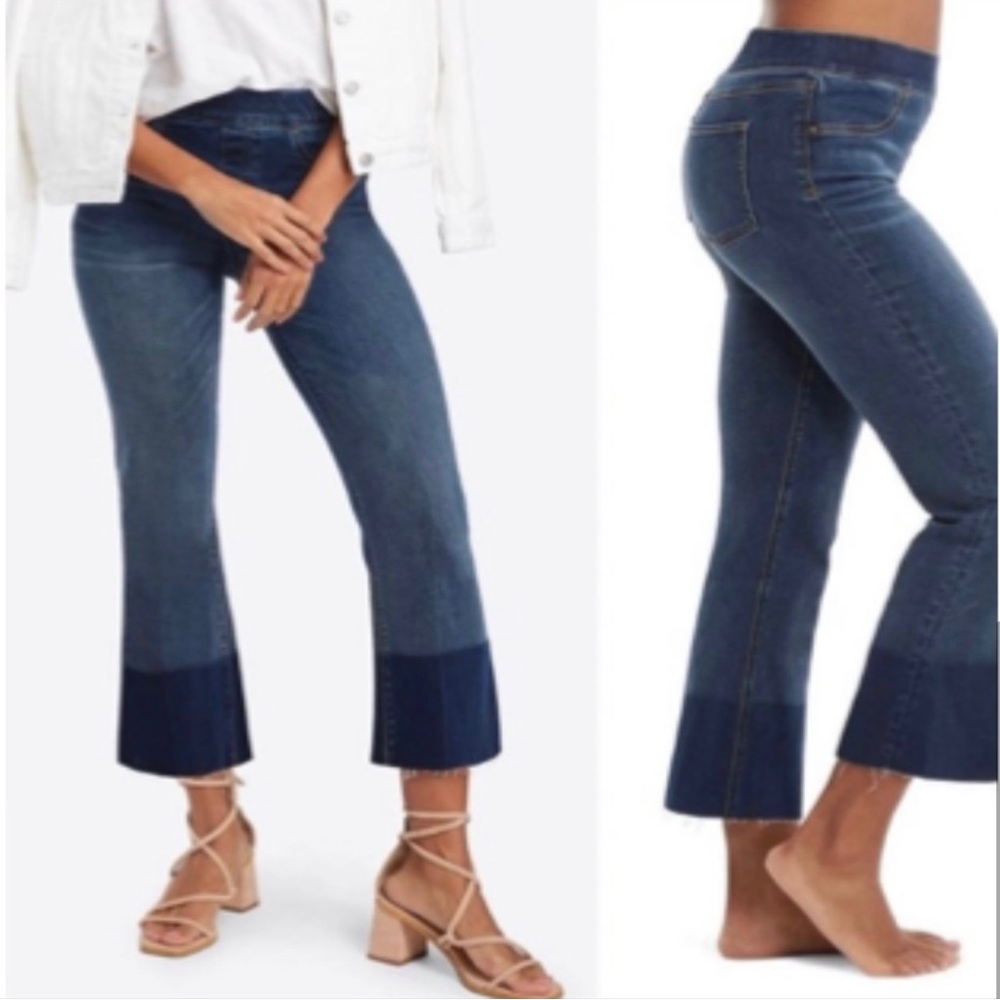 SPANX Denim Cropped Flare Jean Sz S